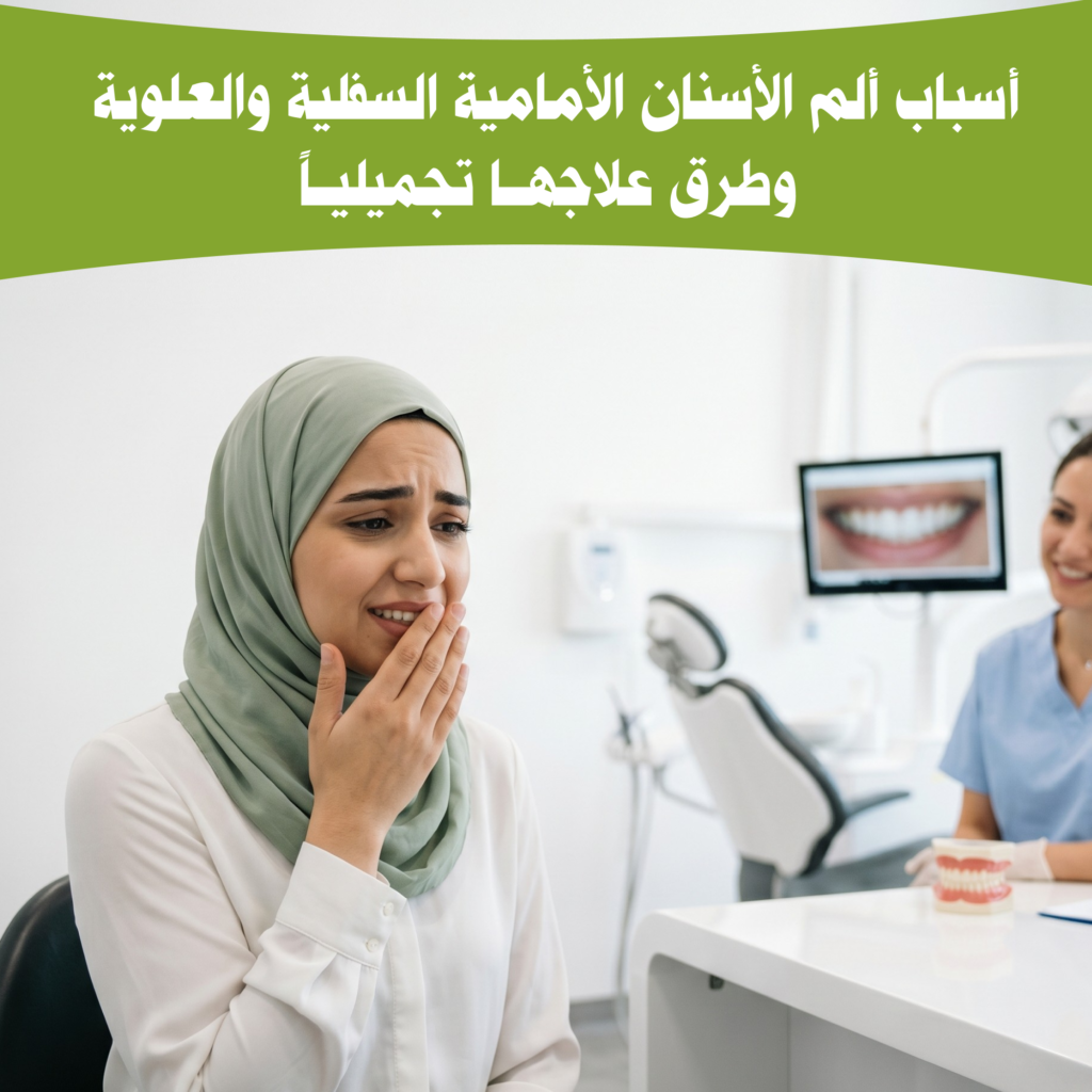 أسباب ألم الأسنان الأمامية السفلية والعلوية وطرق علاجها